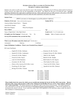 2015 IB Examination Registration Form