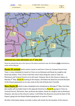 Additional new route information w/c 4 May 2014
