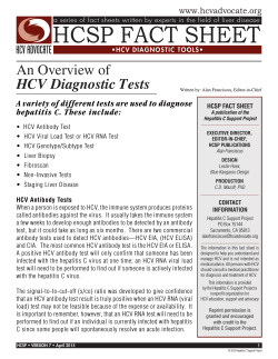 An Overview of HCV Diagnostic Tests