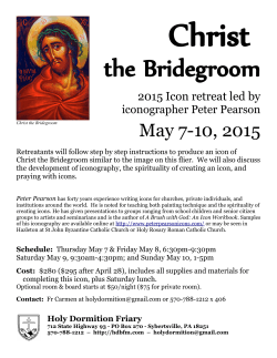 Christ the Bridegroom Icon Retreat with Peter Pearson