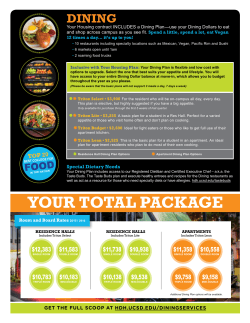 YOUR TOTAL PACKAGE - Housing Dining Hospitality
