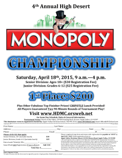 MonopRegistration2015 - High Desert MONOPOLY Championship