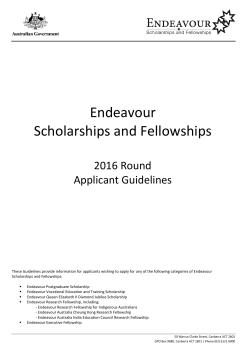 Endeavour Scholarships and Fellowships