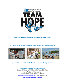 Team Hope Walk & 5K Sponsorship Packet