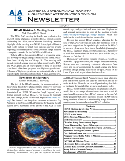 HEAD newsletter - High Energy Astrophysics Division