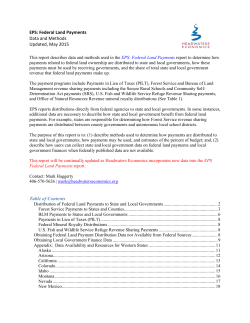 EPS: Federal Land Payments Data and Methods Updated, May
