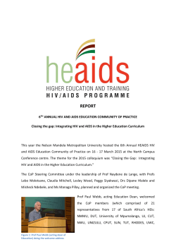 COP Report 2015 - Higher Education HIV/AIDS Programme