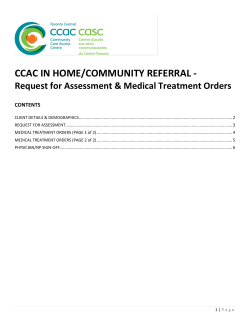 Request for Assessment Medical Treatment Orders