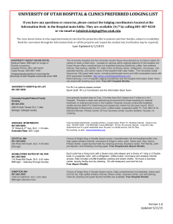 view the University of Utah Hospital & Clinics Preferred Lodging List