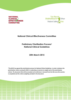 Prioritisation of National Clinical Guidelines