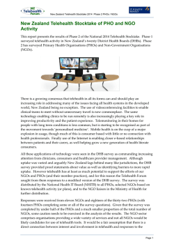 New Zealand Telehealth Stocktake of PHO and NGO Activity (pdf