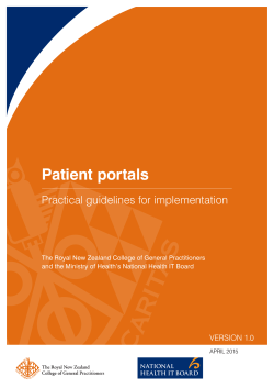 Patient portals - Practical guidelines for implementation