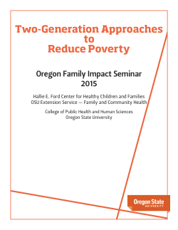 Two-Generation Approaches to Reduce Poverty