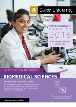 BIOMEDICAL SCIENCES - Health Sciences
