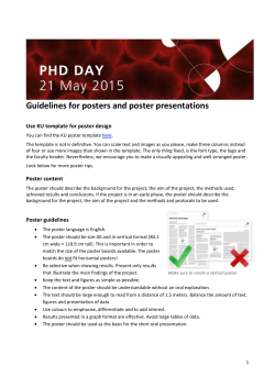 Guidelines for posters and poster presentations