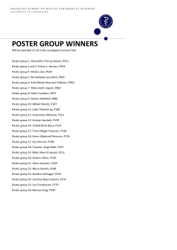 POSTER GROUP WINNERS - Faculty of Health Sciences