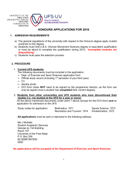 Honours applications information