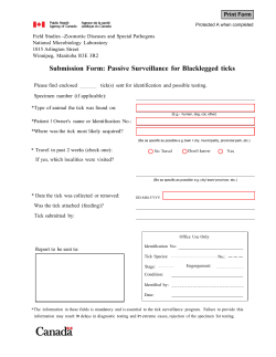 Submission Form: Passive Surveillance for Blacklegged ticks