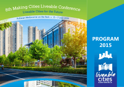 PROGRAM 2015 - Liveable Cities Conference