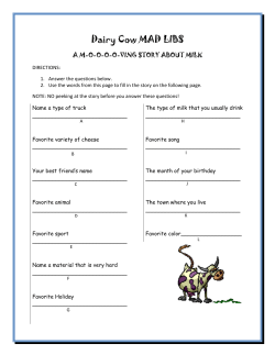 Dairy Cow MAD LIBS