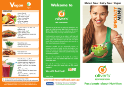 SPECIALTY MENU - Oliver`s Real Food