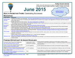 2015 June-HPC Planning Calendar