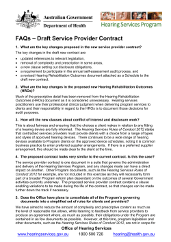 FAQs â Draft Service Provider Contract