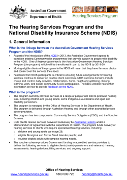 The Hearing Services Program and the National Disability Insurance