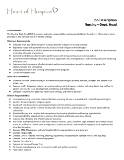 Job Description NursingâDept. Head