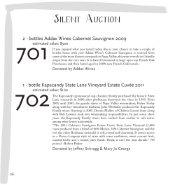 2015 US Wine Silent Auction - Heart`s Delight Wine Tasting and