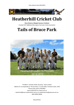 Heatherhill Cricket Club Tails of Bruce Park