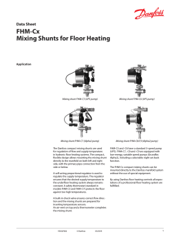 FHM-Cx Mixing Shunts for Floor Heating