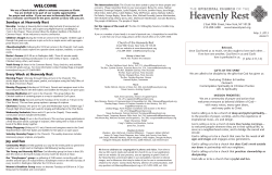 Weekly Announcement Insert. - The Episcopal Church of Heavenly