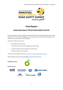the report here - Heavy Vehicle Safety Summit