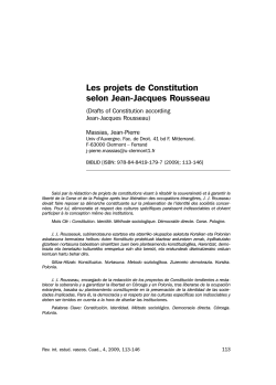 Les projets de Constitution selon Jean-Jacques