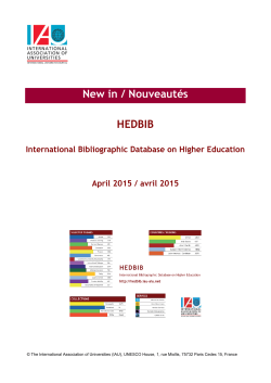 Source : Hedbib The International Association of Universities (IAU)