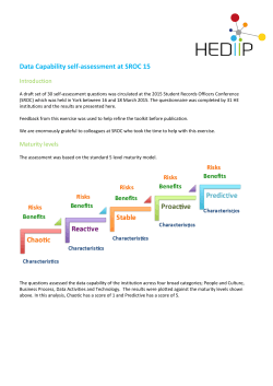 Maturity report baselined against SROC attendees