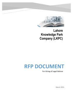 to RFP for Legal Advisor
