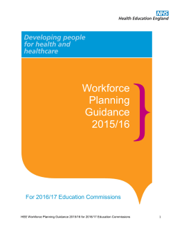 WORKFORCE PLANNING GUIDANCE FOR THE 2015/16 ROUND