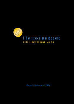 Jahresabschluss 2014 - Heidelberger Beteiligungsholding AG