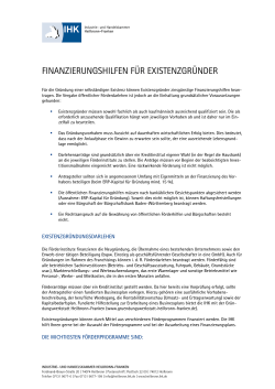 Finanzierungshilfen fÃ¼r ExistenzgrÃ¼nder - IHK Heilbronn