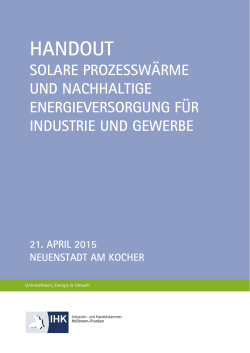 Handout - Solare ProzesswÃ¤rme  - IHK Heilbronn