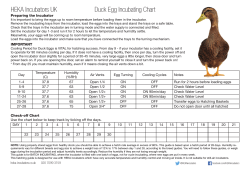 HEKA Incubators UK Duck Egg Incubating Chart