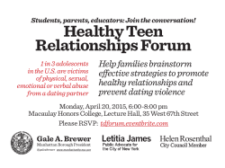 Healthy Teen Relationships Forum