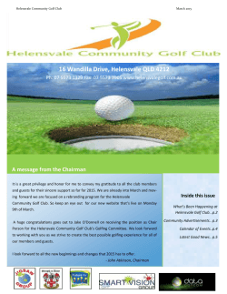 March 2015 Newsletter - Helensvale Golf Club