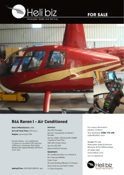 R44 Raven I - Air Conditioned FOR SALE