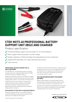 CTEK MXTS 40 PROFESSIONAL BATTERY SUPPORT UNIT (BSU