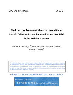 The Effects of Community Income Inequality on Health