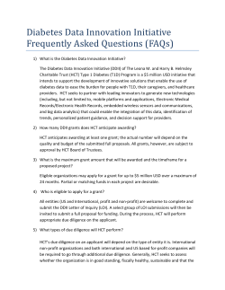 Diabetes Data Innovation Initiative Frequently Asked Questions (FAQs)