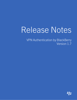 VPN Authentication by BlackBerry